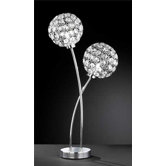 Halogen Tischleuchte "Holly" in Klar / Chrom