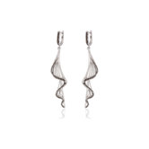 "Pirouette" Sterling Silver and Black Diamond Fashion Earrings