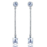 Elegance 3 Carat White Quartz and Brilliant Cut Diamond Earrings