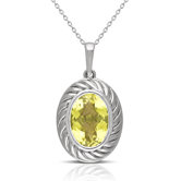 Sterling Silver Gemstone Pendant with Chain