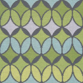 Geometric Florals Tulips Cerulean Modern Rug
