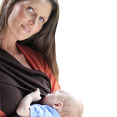 Designer Small / Medium Nursing Cover with Sewn-in Burpcloth in Espresso
