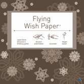 Fliegendes Wunschpapier "Flying Wish Paper&reg;" in Braun mit Schneeflocken-Dekor