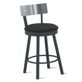 Lauren 30" Swivel Barstool with Stainless Steel Backrest