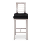 Tracy 30" Barstool with Stainless Steel Backrest