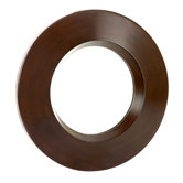 Contemporary Plain Round Mirror in Walnut