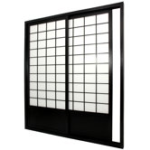 Double Sided Sliding Door Room Divider in Black