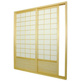 Double Sided Sliding Door Room Divider in Natural