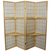 65" Window Pane Room Divider with Shelf in Natural
