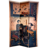 6Feet Tall Double Sided Japanese Figures Room Divider