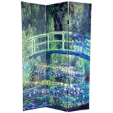 6 Feet Tall Double Sided Works of Monet Canvas Room Divider