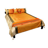 6 Piece Thai Silk Elephant Duvet Set in Amber