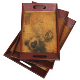 Bird on a Wire Tray Set in Antique (Set of 3)