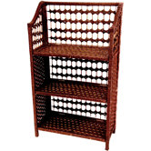 33" Natural Fiber Shelving Unit in Mahogany
