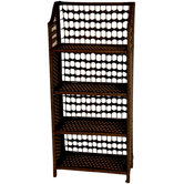 43" Natural Fiber Shelving Unit in Mocha
