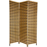 6 Feet Tall Two Tone Natural Fiber Room Divider