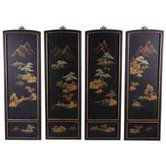 Japanese Landscape Wall Plaques in Clear