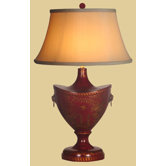 24" Oval Lamp in Red Lacquer