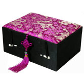 Silk Fuchsia Dragon Jewelry Box