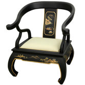 Landscape Ming Fabric Arm Chair