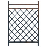 Wood and Bamboo Fence Door in Rustic and Dark Stained