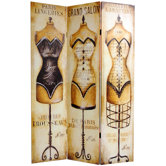 Double Sided Mannequin and Singer Canvas Room Divider