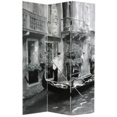 Double Sided Scenes of Venice Canvas Room Divider