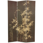 Tall Frameless Black Bamboo Design Screen