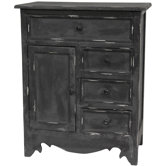 Distressed Matte Black Cabinet