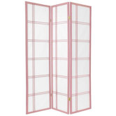 Double Cross Shoji Screen in Pink