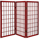 3 Feet Tall Window Pane Shoji Screen in Rosewood