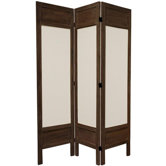 6 Feet Tall Solid Frame Fabric Room Divider in Burnt Brown