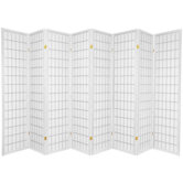 Window Pane Shoji 8 Panel Screen in White