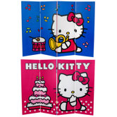 Tall Double Sided Hello Kitty Birthday Cake Canvas Room Divider