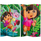 Tall Double Sided Dora and Friends Canvas Room Divider