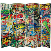Tall Double Sided Marvel Comic Book Covers Canvas Room Divider