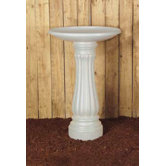 Round Bird Bath in White