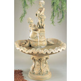 Figurine Cast Stone Pouring Cherubs Fountain