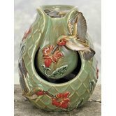 Porcelain Hummingbird Water Fountain