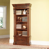 Grand Manor Granada Museum Bookcase in Antique Vintage Walnut