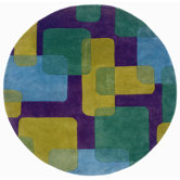 Vibrance Purple Squares and Rectangles Rug