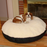 Round Pet Bed with Sherpa Top