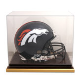 NFL Wood Base Helmet Logo Display Case