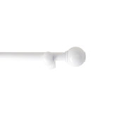 Wooden Ball Finial Rod Set in White