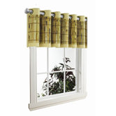 Bamboo Grommet Top Valance in Green / Ivory