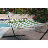 Santorini Premium Reversible Two Person Fabric Quilted Hammock with Stand