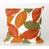 Mystic Leaf Square Indoor/Outdoor Pillow in Orange