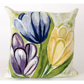 Tulips Square Indoor/Outdoor Pillow in Cool