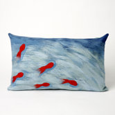 Goldfish Rectangle Indoor/Outdoor Pillow in Aqua