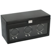 Heritage Module 2.1 Triple Watch Winder with Cover and Watch Storage in Black